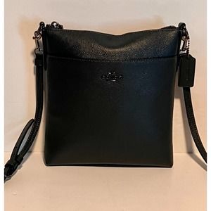 Coach Kitt Emerald Green Crossbody Crossgrain Leather Messenger Bag